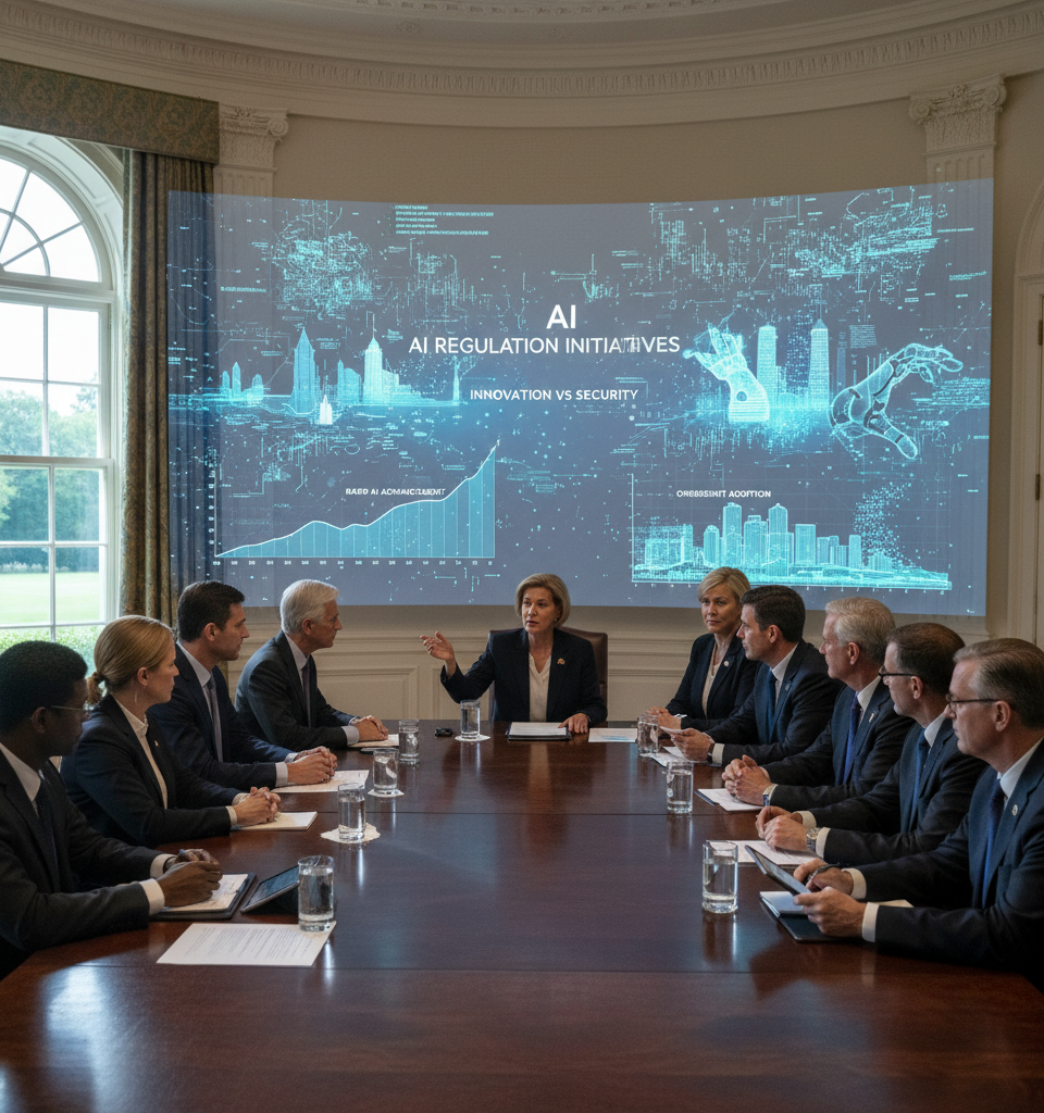 White House Eyes Stricter AI Oversight Amid Rapid Innovation Concerns — AI-generated illustration