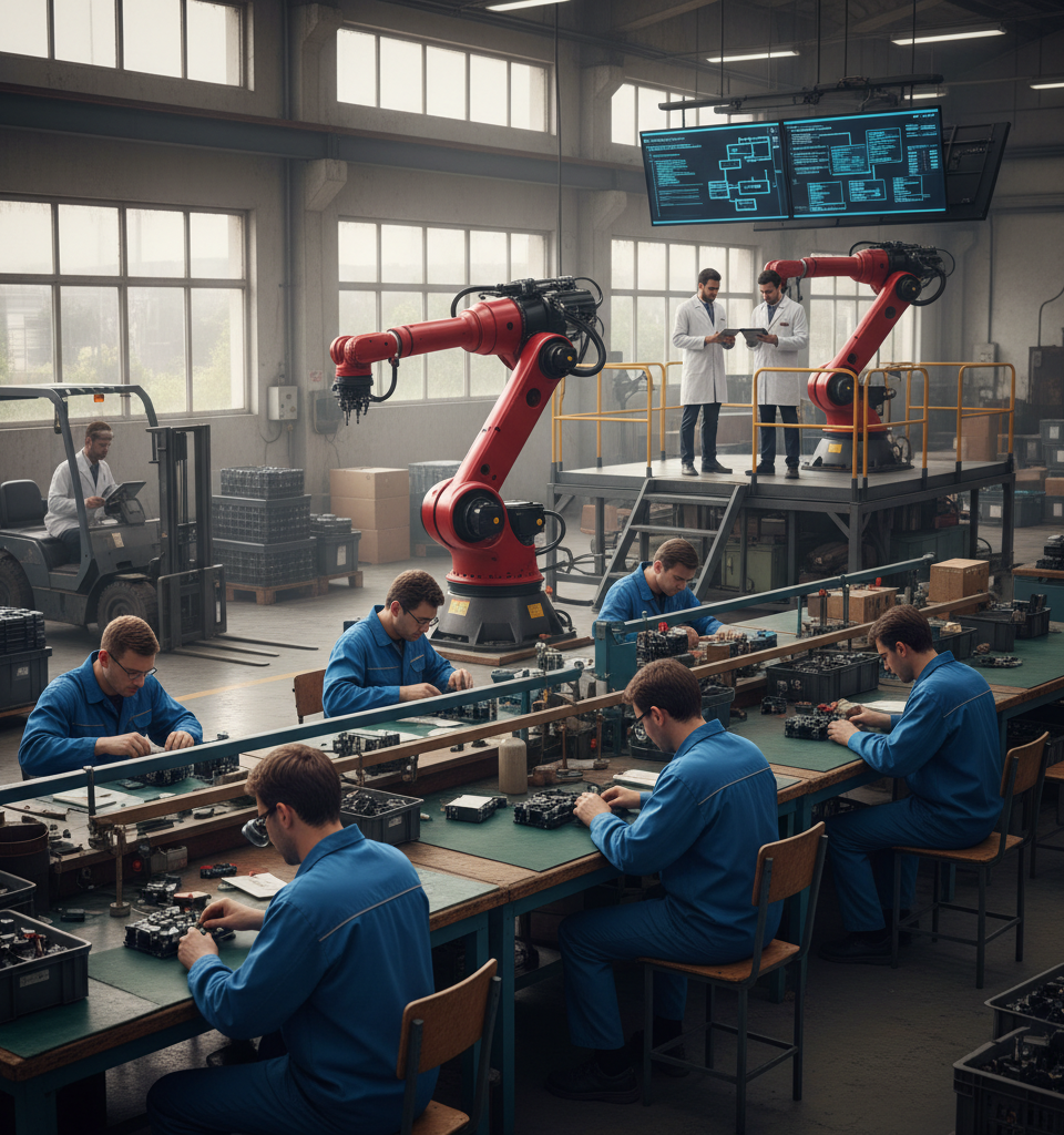 Why 80% of Manufacturers Lag in Automation Despite AI Exploration — AI-generated illustration
