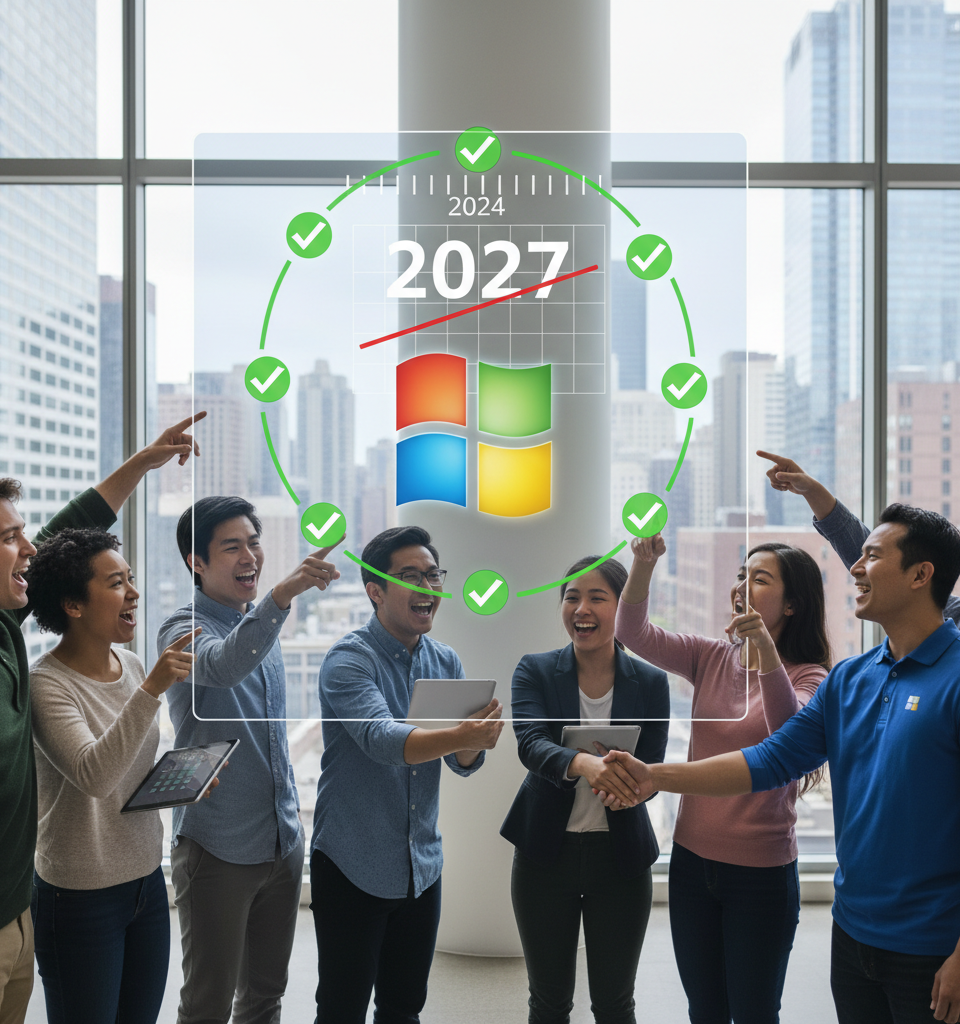 Windows 10 Users Gain Extended Free Security Updates Until 2027 — AI-generated illustration