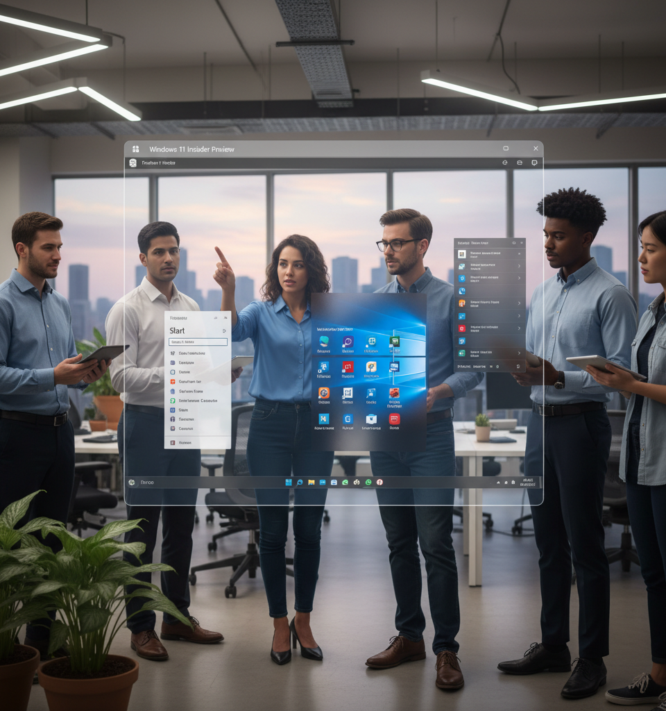 Windows 11 Preview: Movable Taskbar and Start Menu Enhancements Rolling Out to Insiders — AI-generated illustration