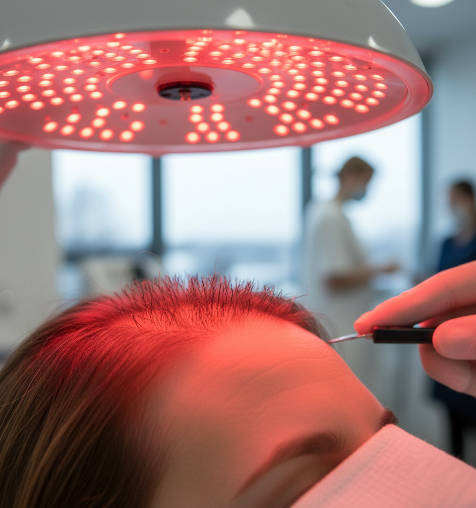 WIRED Testers Report Visible Hair Regrowth with Red-Light Therapy Devices, Offering Alternative to Surgical Options — AI-generated illustration