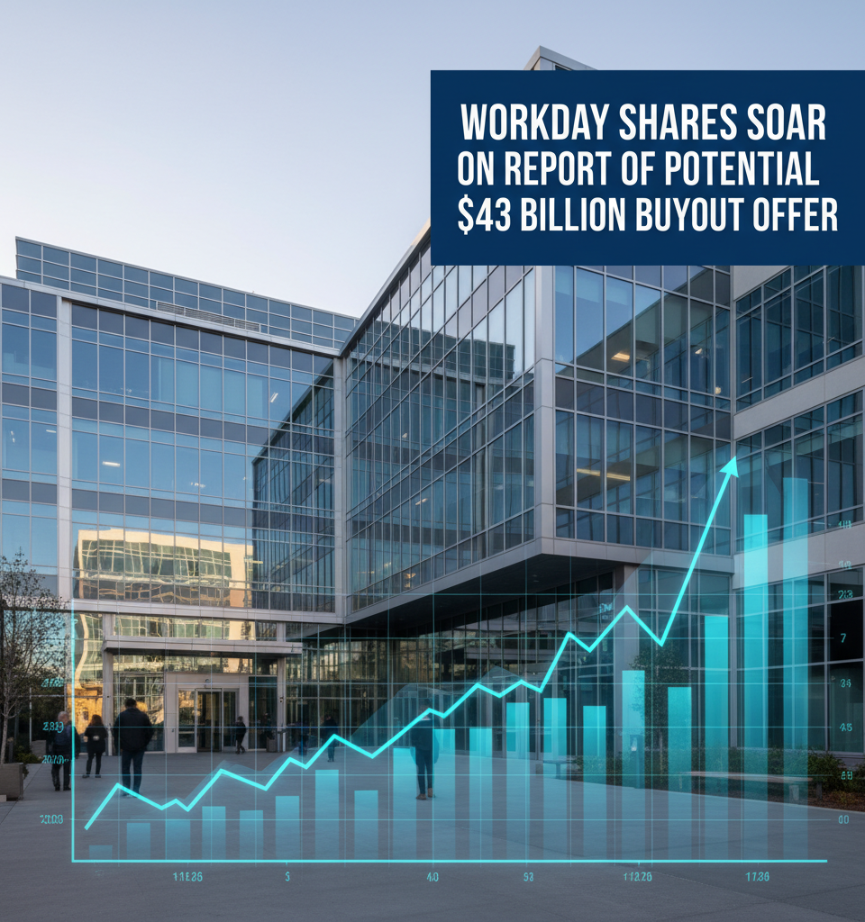 Workday Shares Soar on Report of Potential $43 Billion Buyout Offer — AI-generated illustration