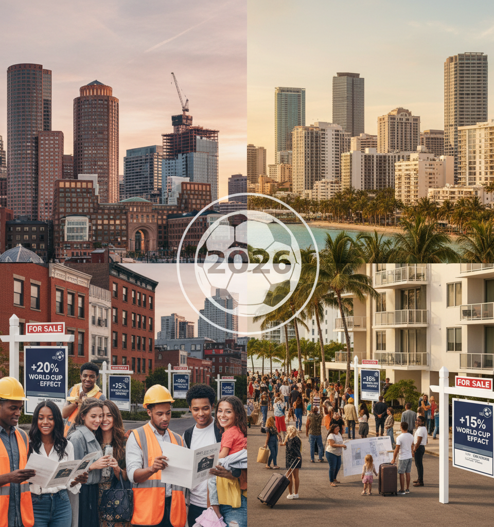 World Cup 2026: Housing Market Shifts in Boston and Miami as Host City Preparations Intensify — AI-generated illustration