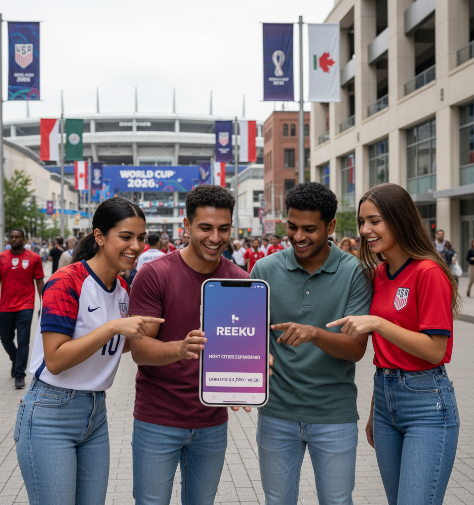 World Cup 2026: Renters Eyeing Up to $2,700 Weekly as Reeku Expands to Host Cities — AI-generated illustration