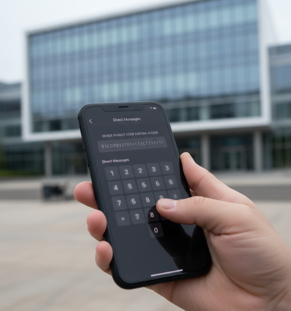 X Introduces 10-Digit Code System for Direct Message Access — AI-generated illustration