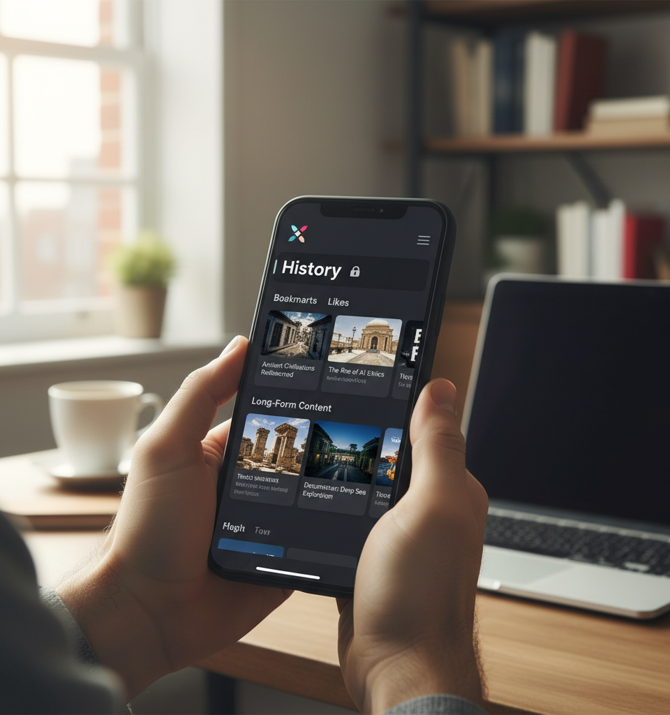 X Launches 'History' Tab: A Private Hub for Bookmarks, Likes, and Long-Form Content — AI-generated illustration