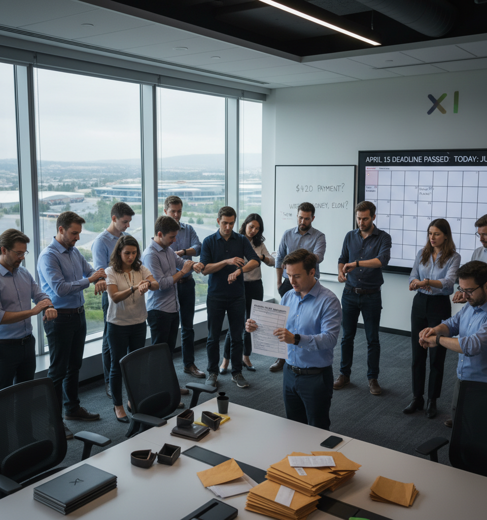 xAI Employees Await Promised $420 Payment for Tax Data Months After Deadline — AI-generated illustration