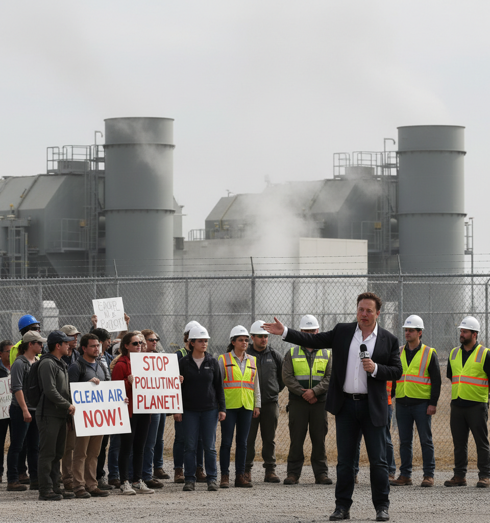 xAI Expands Gas Turbine Fleet Amidst Air Quality Lawsuit at Colossus 2 Site — AI-generated illustration