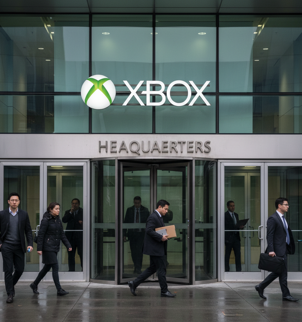Xbox Reportedly Planning Major Layoffs and Budget Cuts Ahead of July — AI-generated illustration