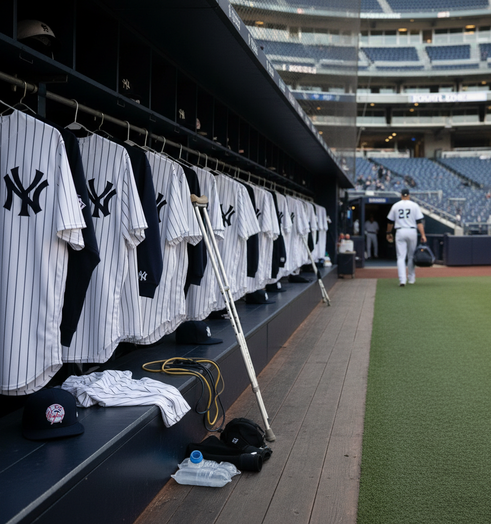 Yankees Place Trent Grisham on 10-Day Injured List with Hamstring Strain — AI-generated illustration