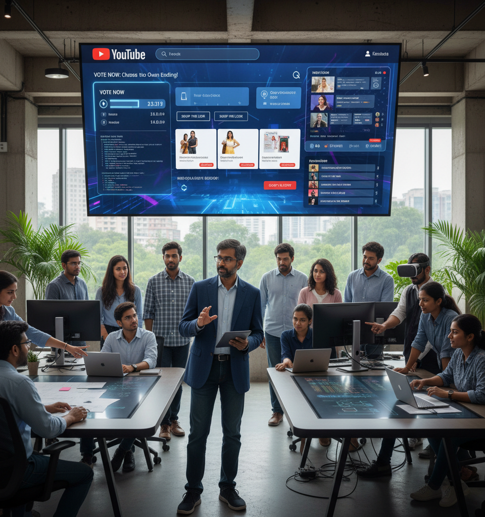 YouTube Doubles Down on Interactive TV, Eyeing New Revenue Streams and Viewer Engagement — AI-generated illustration