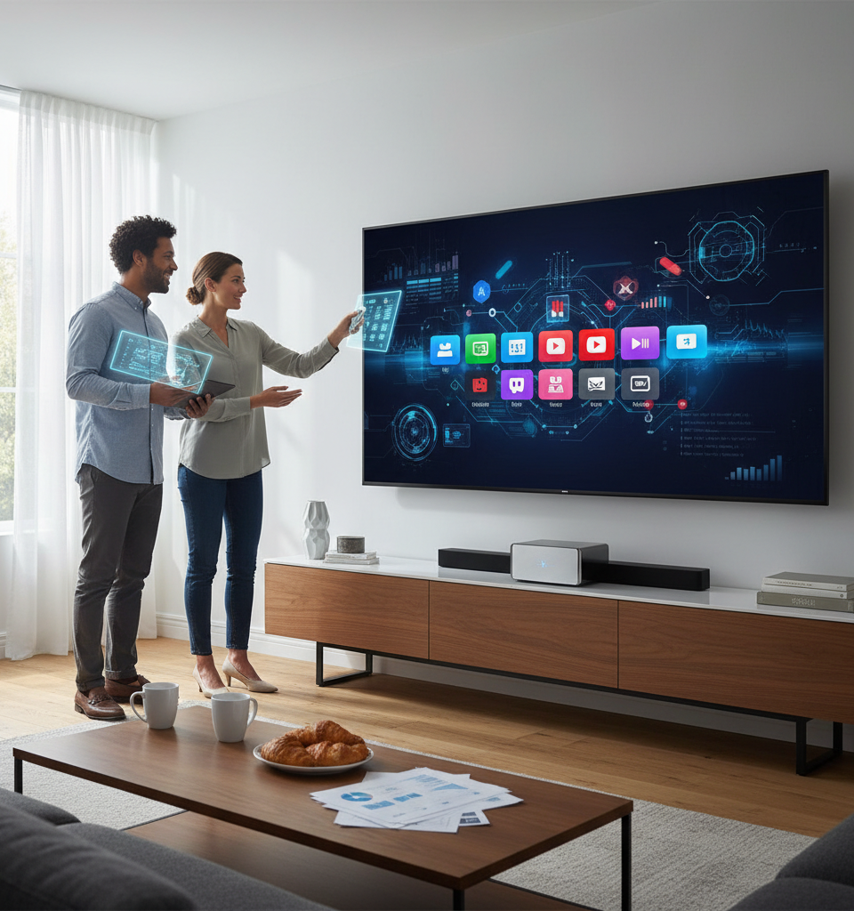 YouTube Doubles Down on TV Dominance with Innovative Features Ahead of Brandcast — AI-generated illustration