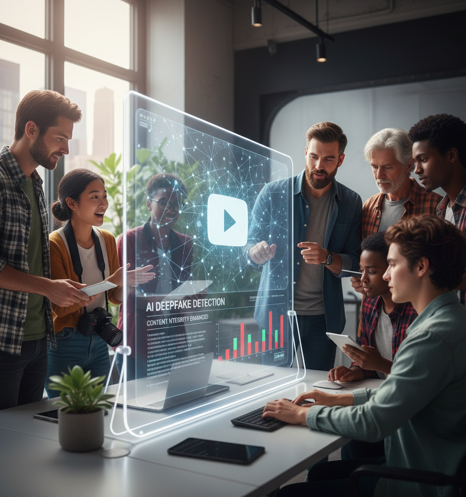 YouTube Rolls Out AI Deepfake Detection Tool to All Creators, Enhancing Content Integrity — AI-generated illustration