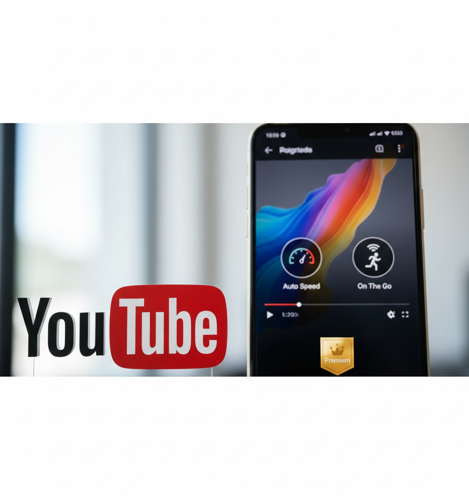 YouTube Unveils Premium Playback Innovations: 'Auto Speed' and 'On The Go' Enter Testing — AI-generated illustration