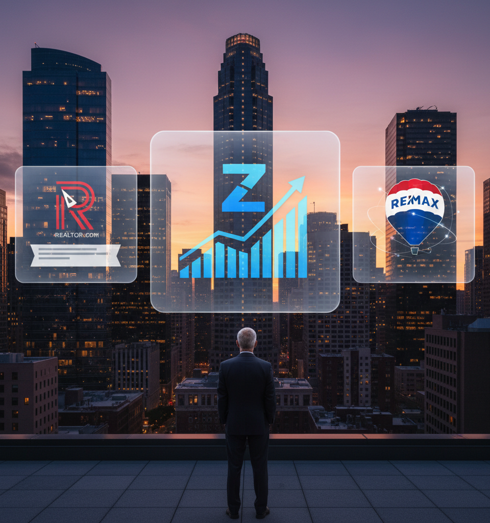 Zillow, Realtor.com, and REMAX Dominate Real Estate Headlines in Inman's Weekly Roundup — AI-generated illustration