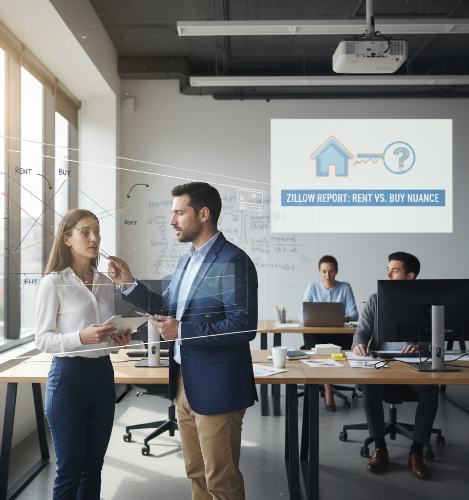 Zillow Report Highlights Nuance in 'Rent vs. Buy' Debate, Challenges Conventional Wisdom — AI-generated illustration