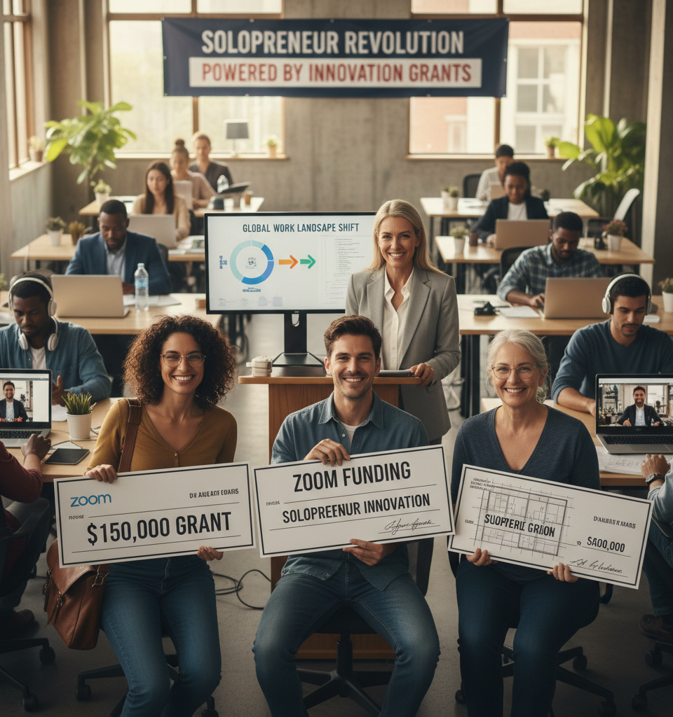 Zoom Funds Solopreneur Revolution Amidst Shifting Work Landscape, Offering $150K Grants — AI-generated illustration